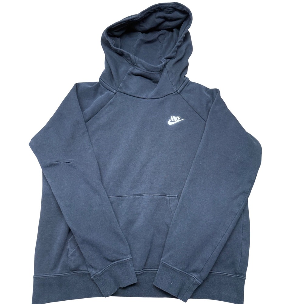 Nike Mens Sportswear Club Fleece Pullover Hoodie Navy Blue Logo M
